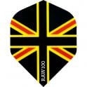 DESIGNA Dart Flights - Raw 100 - 100 Micron Union Jack Black Yellow